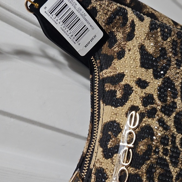NWT bebe Rhinestone Bling Leopard Shoulder Bag - Picture 2 of 10